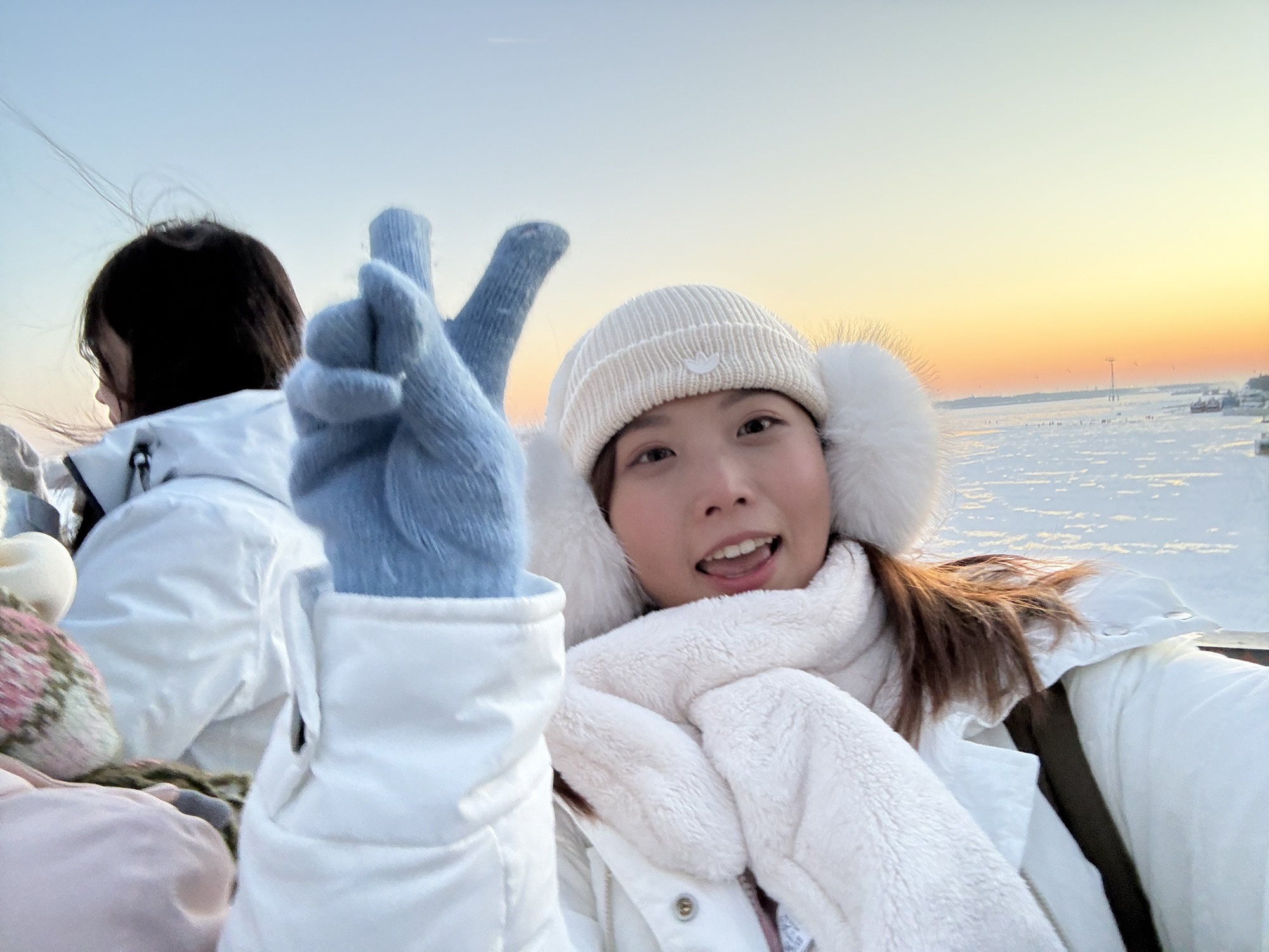 哈爾濱松花江夕陽餘暉