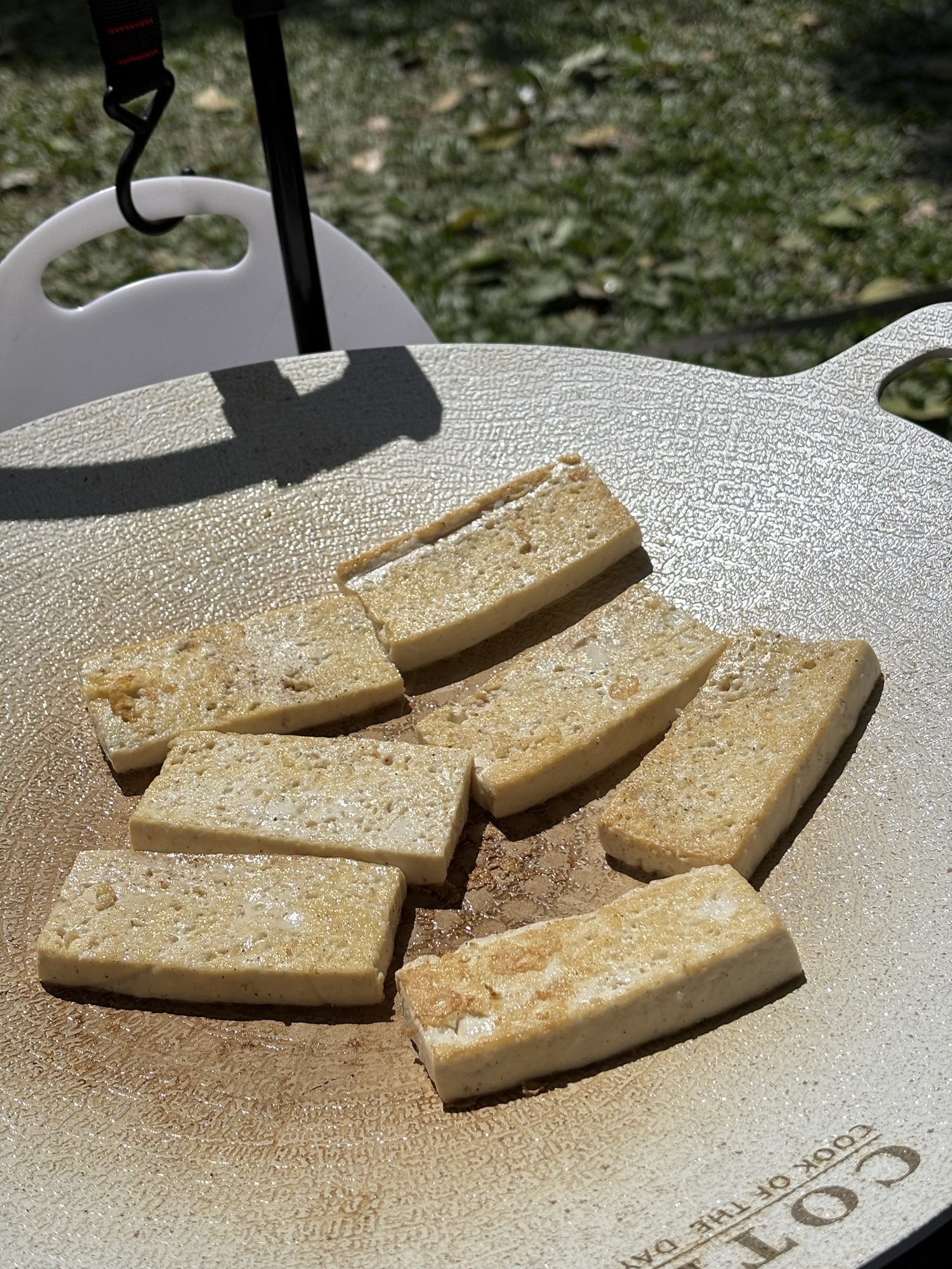 露營料理 煎豆腐